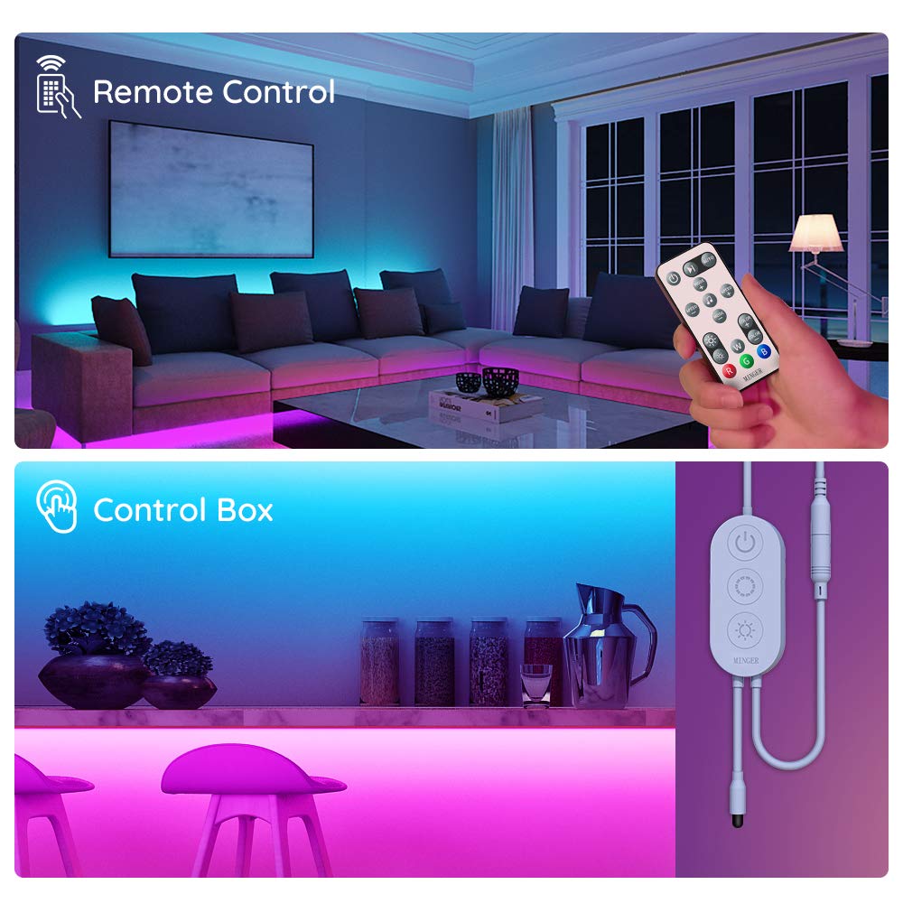 MINGER LED Strip Lights for Room, Bedroom, Kitchen, TV, Office, App and  Remote Control, RGB, 16.4ft - SMART HOME MARKETPLACE