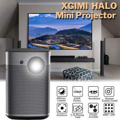 XGIMI Halo MARKETPLACE SMART Portable FHD TV Support - Lumen HOME Speaker, Android ANSI Indoor/Outdoor Mini Projector, 2K/4K, 800 More Portable Projector, WiFi/Bluetooth Theater Smart Than 1080P Harman/Kardon 9.0