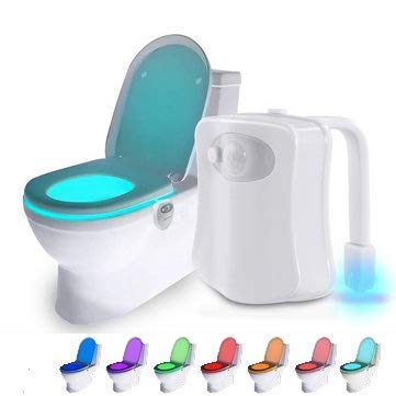 8 or 16 Colors Human Motion Sensor Toilet Light Bathroom Night Light Home  Decoration