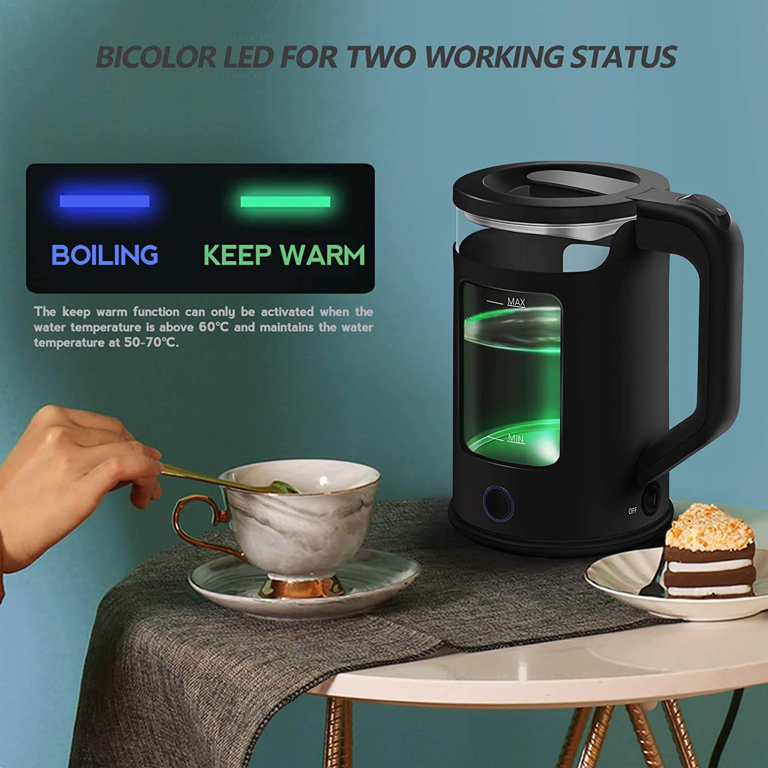 Self Heating Coffee Mug With Double-Layer 18/8 Stainless Steel, USB Powered  Heated Cup, Coffee Warmer With Mug Set, For Cocoa, Milk, Tea Etc. (Black 1