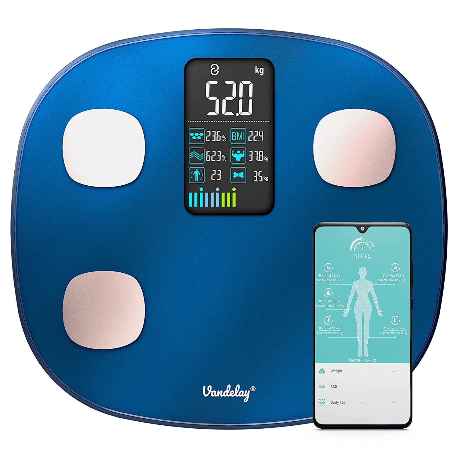 Vandelay Smart Digital Bluetooth BMI Electronic Weighing Scale